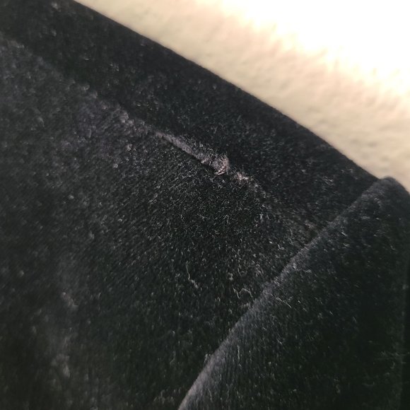 LOFT US Women's Size 8 Velour Black 3 Button Blazer Jacket Holiday Cotton Blend - Picture 3 of 11